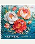 Скетчбук 40 листов, 170*170, на гребне, матовая ламинация, выборочный лак 