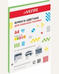 Бумага цветная для офисной печати 50 листов, А4, неон, зеленая, 80г/м2 (deVente)
