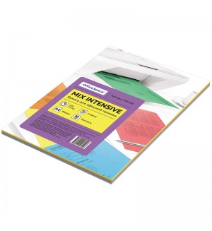 Бумага цветная для офисной печати 100 листов, А4, intensive, ассорти, 80г/м2 (OfficeSpace)