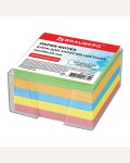 Блок для записи 9*9*5см, цветной, пластиковый бокс (Brauberg)