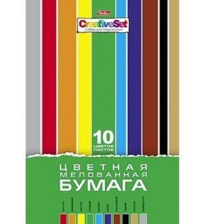 Цветная бумага 10 цветов, 10 листов, А4 