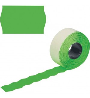 Этикет-лента 22*12мм, волна, зеленая, 800 этикеток (deVente)