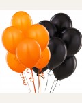 Воздушный шар, М12/30см, оранжевый, черный