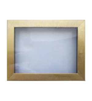 Рама со стеклом 21*30 см, с прозрачным дном для папертоли (пластик), матовое золото