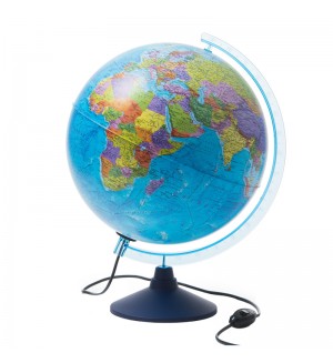 Глобус Земли политический, 32см, с подсветкой на круглой подставке