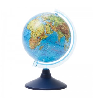 Глобус Земли физический, 15см, на круглой подставке