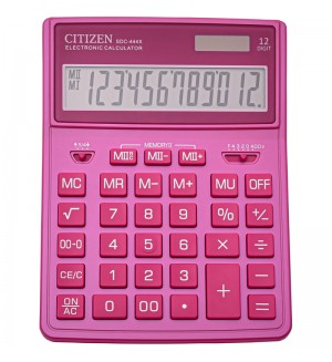 Калькулятор настольный 12 разрядов, двойное питание, розовый 