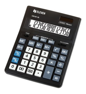 Калькулятор настольный 16 разрядов, двойное питание, черный 