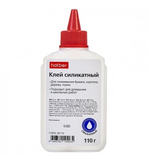 Клей силикатный 110г, с дозатором (Hatber)