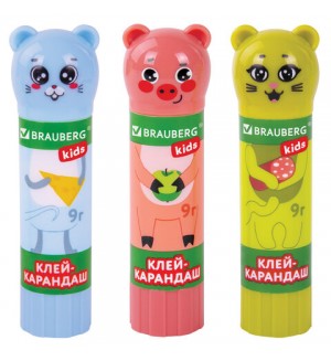 Клей-карандаш 9г, фигурный колпачок 