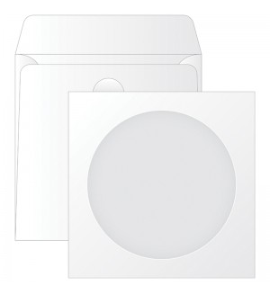 Конверт бумажный для CD, 125*125мм, с окном, декстрин (Курт)