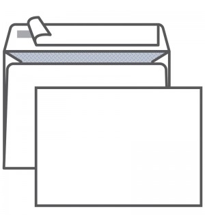 Конверт бумажный C5, 162*229мм, б/подсказа, б/окна, отр. лента, внутр. запечатка (Курт)