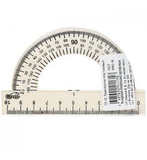 Транспортир 10см, 180°, пластик (Пчелка)
