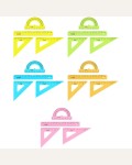 Набор чертежный малый 4 предмета (треуг. 2шт., линейка 20см, транспортир), неоновые цвета (Стамм)