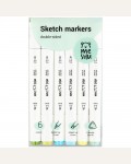 Набор маркеров для скетчинга 6 цветов, 2-6мм, морские цвета (MESHU)