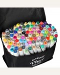 Набор маркеров для скетчинга двухсторонние 100 цветов, 1,0-6,2мм, пулевидный/клиновидный, трехгранный корпус 