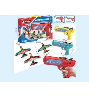 Игрушка. Пистолет-запускалка, 21,5см, ассорти