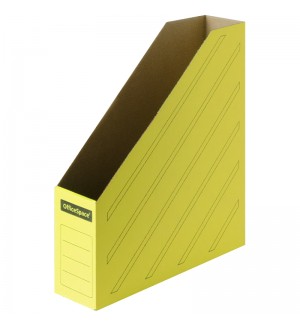 Накопитель-лоток архивный 75мм, желтый, микрогофрокартон (OfficeSpace)