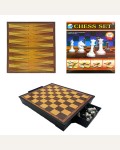 Настольная игра 3 в 1 (шахматы, нарды, шашки), поле 22*25см