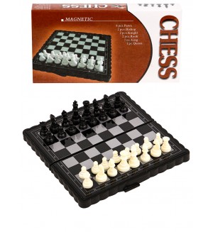 Настольная игра. Шахматы, 13,5*7 см, пластиковые на магните
