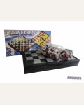 Настольная игра 3 в 1 (нарды, шашки, шахматы), 24*13 см, пластик, на магните