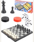 Настольная игра 3 в 1 (шахматы, шашки, нарды), 29*29см, пластик