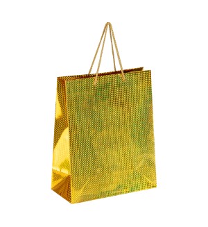 Пакет подарочный 18*23*10см, голографический, желтый (ArtSpace)