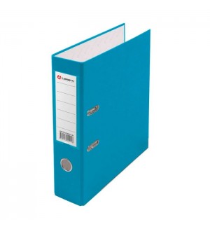 Папка-регистратор А4, 75мм, ПВХ, с карманом на корешке, голубая (Lamark)