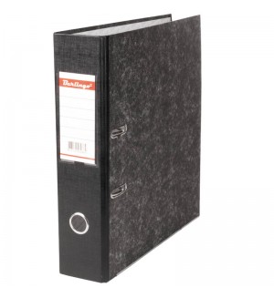 Папка-регистратор А4, 70мм, черный мрамор, с карманом на корешке (Berlingo)