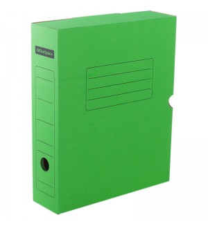 Короб архивный с клапаном А4, 75мм, зеленый, микрогофрокартон (OfficeSpace)