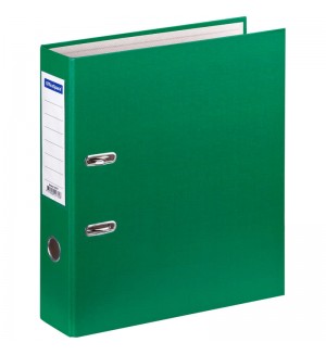 Пaпкa-регистратор А4, 70мм, бумвинил, с карманом на корешке, зеленая (OfficeSpace)