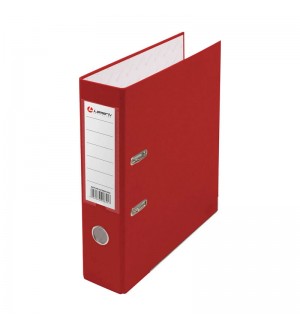Папка-регистратор А4, 75мм, ПВХ, с карманом на корешке, красная (Lamark)