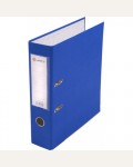 Папка-регистратор А4, 75мм, ПВХ, с карманом на корешке, синяя (Lamark)