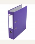 Папка-регистратор А4, 75мм, ПВХ, с карманом на корешке, фиолетовая (Lamark)