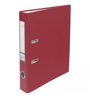 Пaпкa-регистратор А4, 50мм, бумвинил, с карманом на корешке, бордовая (OfficeSpace)