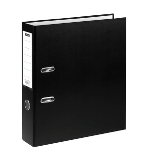 Папка-регистратор А4, 75мм, бумвинил, с карманом на корешке, черная (OfficeSpace)