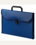 Папка-портфель пластиковая 13 отделений, А4, 700мкм, синяя (Бюрократ)