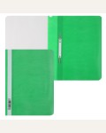 Папка-скоросшиватель А4, 180мкм, пластик., зеленая с прозр. верхом (Hatber)