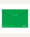 Папка-конверт на кнопке А4, 180мкм, непрозрачная, зеленая (Berlingo)