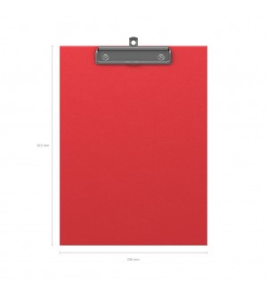 Планшет с зажимом А4, 2000мкм, пластик, красный 