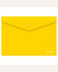 Папка-конверт на кнопке А4, 200мкм, непрозрачная, желтая 