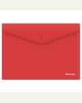 Папка-конверт на кнопке А4, 200мкм, непрозрачная, красная 