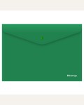 Папка-конверт на кнопке А4, 200мкм, непрозрачная, зеленая 