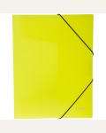 Папка пластиковая на резинках А4, 500мкм, неоновый желтый 