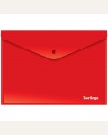 Папка-конверт на кнопке А4, 180мкм, красная (Berlingo)