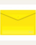 Папка-конверт на кнопке А4, 180мкм, желтая (Berlingo)