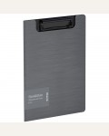 Папка-планшет с зажимом А5+, 1800 мкм, пластик (полифом), серебристый металлик 