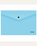 Папка-конверт на кнопке А4, 180мкм, аквамарин 