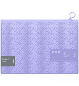 Папка-конверт на молнии А4, 200мкм, фиолетовая, с рисунком 