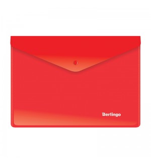 Папка-конверт на кнопке А5+, 180мкм, красная (Berlingo)